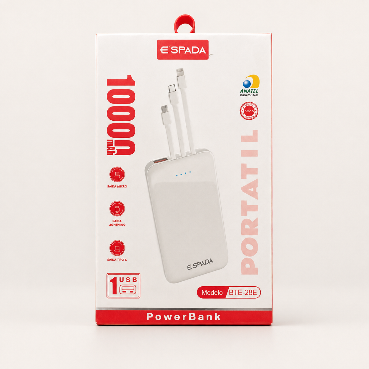 Carregador Portatil Power Bank 10000mAh E´spada