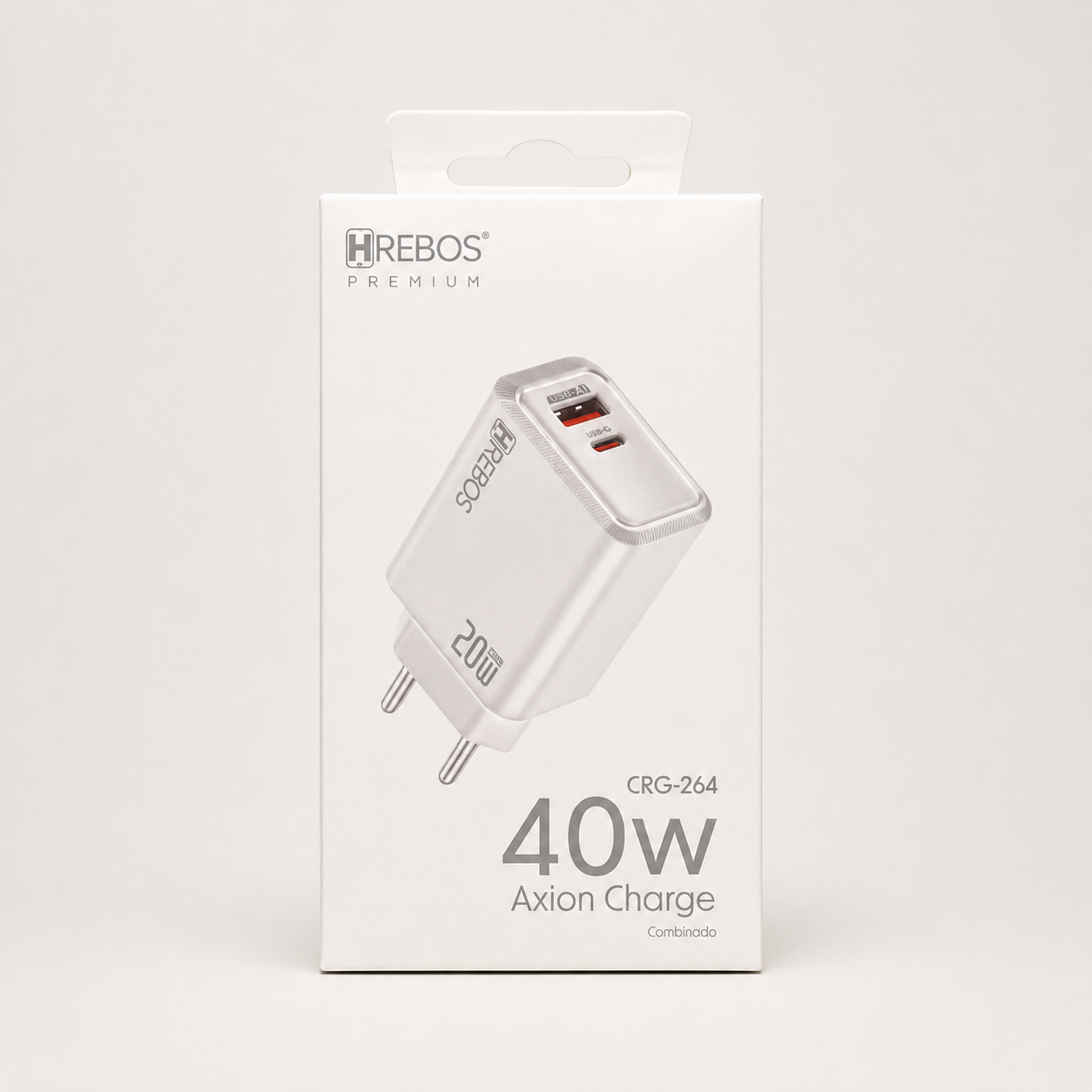 Fonte Premium Turbo 2 Entradas USB e Tipo C 40W