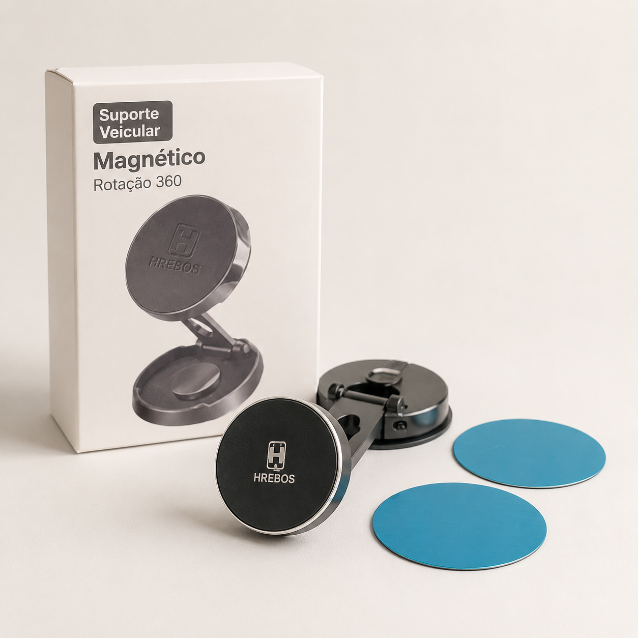 Suporte Veicular Premium Magnetico Rotação 360 Hrebos